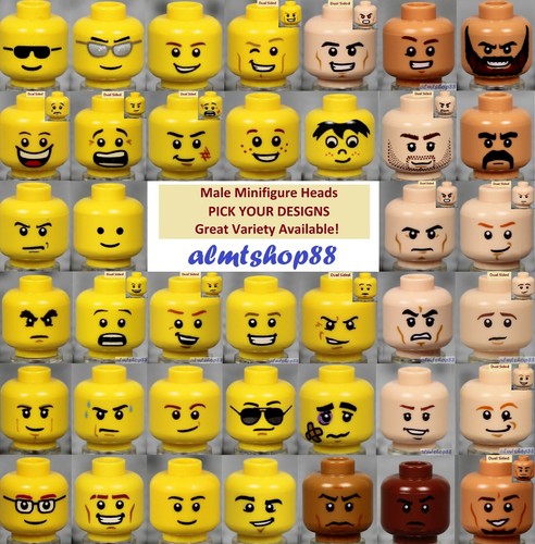 Lego male minifigure heads - lego,